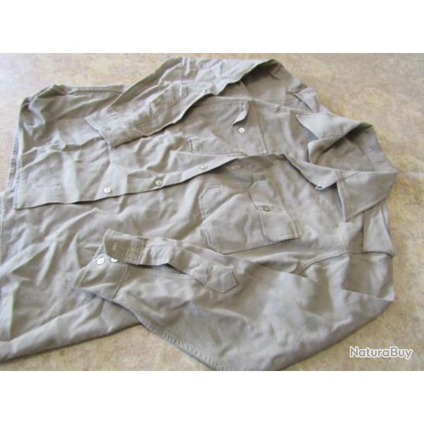 chemise beige officier bonne taille r�glementaire arm�e Fr Fran�aise guerre Indo Indochine Alg�rie