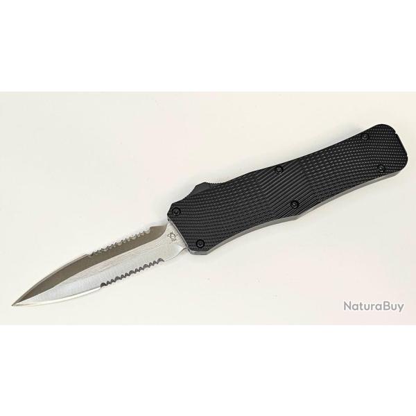 Couteau OTF Automatique Mantis Lame Acier 440C Spear Point Serrated Manche Alu Clip USA MANOTF812