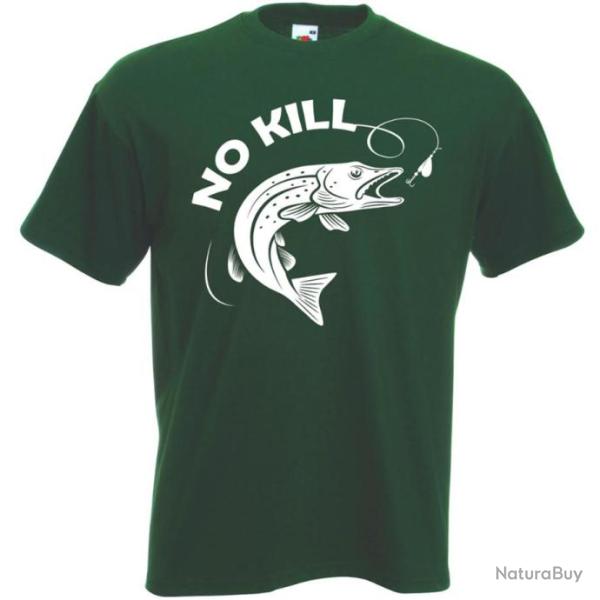 T-SHIRT NO KILL Brochet P�che sportive Catch & Release Capture et rel�che Pr�servation Environnement