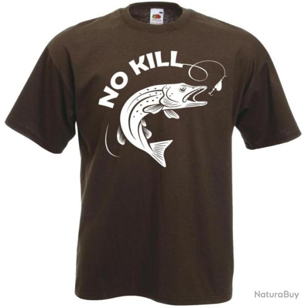T-SHIRT NO KILL Brochet P�che sportive Pr�servation Environnement Catch & Release Capture et rel�che