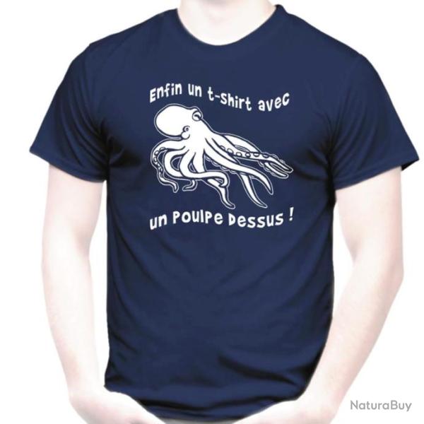 T-SHIRT - ENFIN UN T-SHIRT AVEC UN POULPE DESSUS - Pieuvre Ide cadeau Nol Anniversaire pote