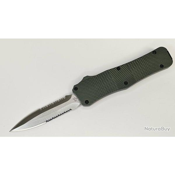 Couteau OTF Automatique Mantis Lame Stiletto Serr Acier 440C Manche Green Alum Clip USA MANOTF816 Z