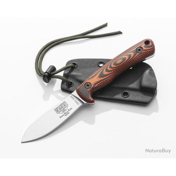 Couteau ESEE Ashley Game Lame Acier S35VN SW Manche Black/Orange G10 Etui Kydex USA ESAGK35VOR - Z