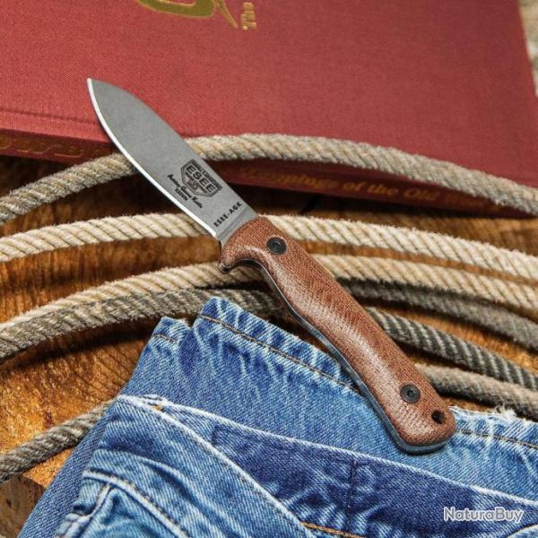 Couteau ESEE Ashley Game Brown Lame Acier S35VN SW Manche G10 Etui Kydex USA ESAGK35V