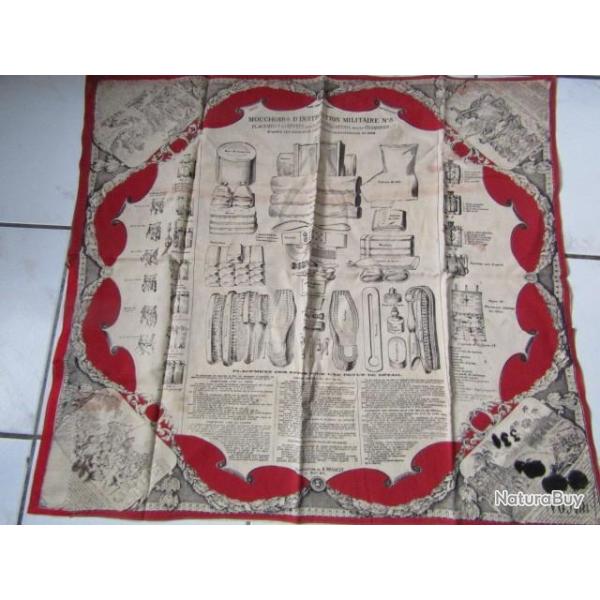 MOUCHOIR D'INSTRUCTION MILITAIRE N� 8 placement des effets pour revues de d�tail chambres brodequins