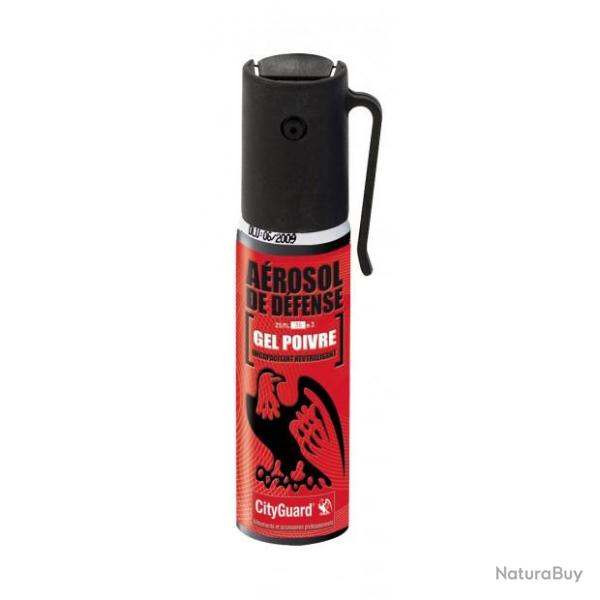 A�rosol de d�fense Cityguard Gel poivre - 25 mL