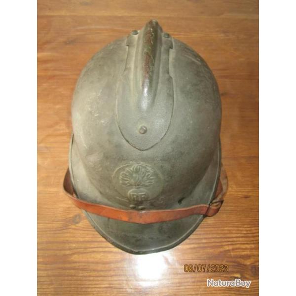 Casque Adrian Mle 1926 , rondache 1937 infanterie, complet, TBE