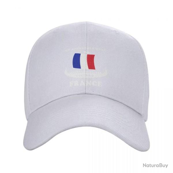 Casquette "My ancestors were VIKINGS" avec le drapeau franais - Blanc