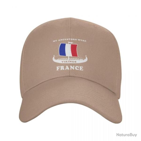 Casquette "My ancestors were VIKINGS" avec le drapeau fran�ais - Tan