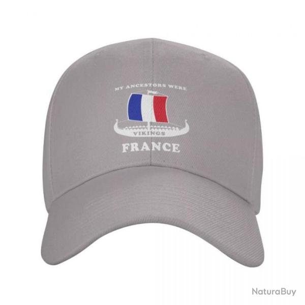 Casquette "My ancestors were VIKINGS" avec le drapeau fran�ais - Gris