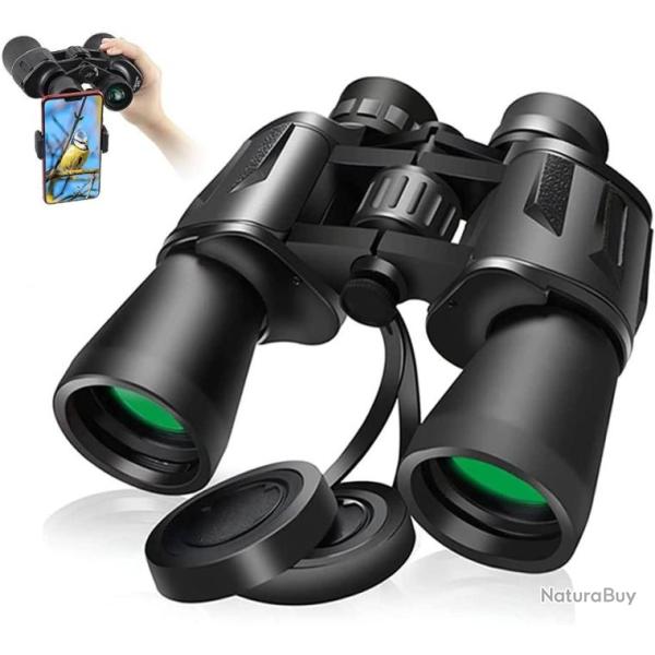 Jumelles 20x50  Bak4 Prisme Fmc �tanches Vision Nocturne Clip T�l�phone Chasse P�che Oiseaux Voyage