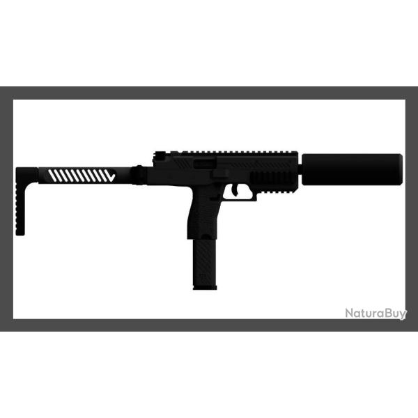 REPLIQUE SMG VMP-1X NOIRE AVEC SILENCIEUX 0.95J