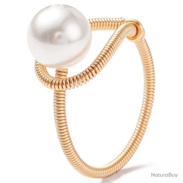 Bague perle de culture sur fil dor�