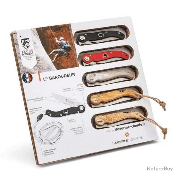 Pr�sentoir de 5 couteaux Laguiole "Baroudeur" [Claude Dozorme]