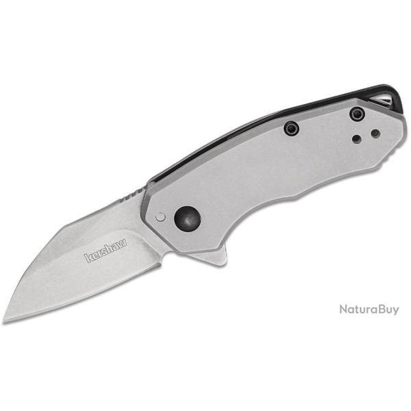 Couteau Kershaw Rate A/O Lame Wharncliffe Acier 8Cr13MoV Manche Acier Framelock Clip KS1408