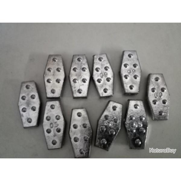 10 plombs hexagonaux 60g