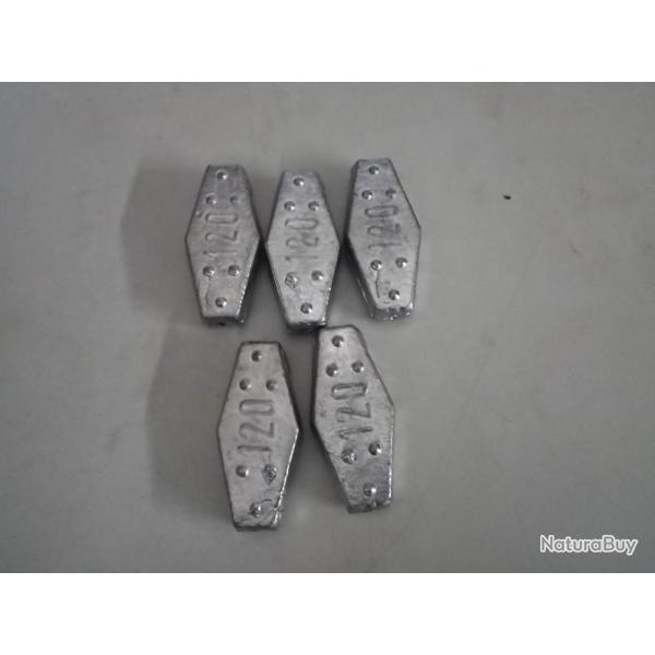 5 plombs hexagonaux 120g