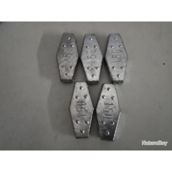 5 plombs hexagonaux 150g