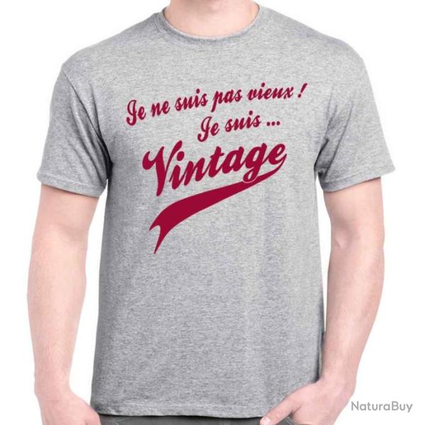 T-SHIRT Humour -  JE NE SUIS PAS VIEUX !  JE SUIS VINTAGE  - ide cadeau drle collegue pote Nol !