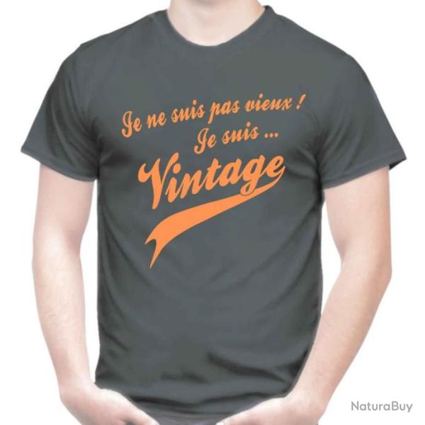 T-SHIRT Humour drle -  JE NE SUIS PAS VIEUX !  JE SUIS VINTAGE  - ide cadeau collegue pote Nol !