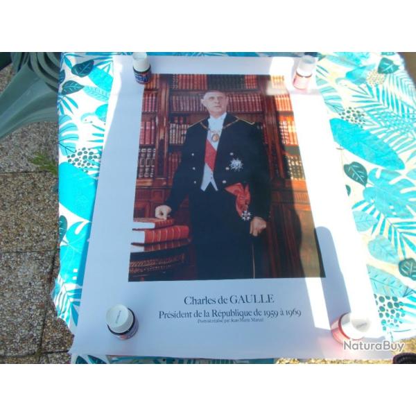 portrait officiel du g�n�ral de gaulle,�tat neuf