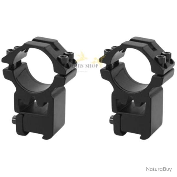 Paire de colliers de montage en alliage d'aluminium extra haut rail 11mm et diam�tre 25,4mm