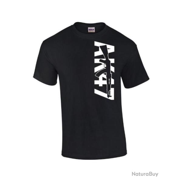 T-shirt AK 47 kalachnikov - Noir �criture blanche