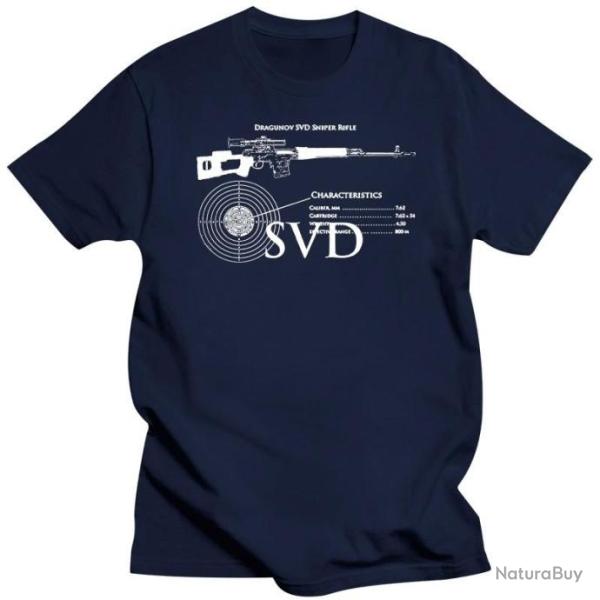 T-shirt SVD Dragunov caract�ristique - Bleu Marine