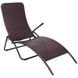 Transat chaise longue bain de soleil lit de jardin terrasse meuble d'ext&eacute;rieur 61 x 147 x 95 cm pli