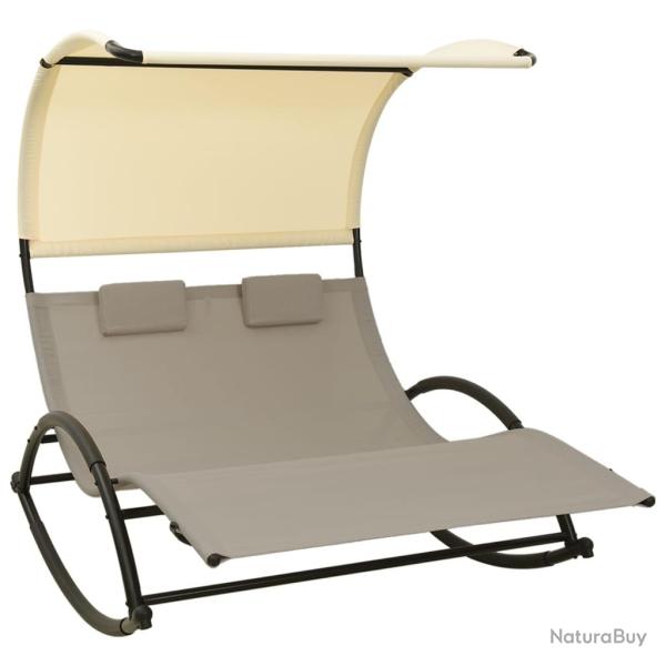 Transat chaise longue bain de soleil lit de jardin terrasse meuble d'ext�rieur double 139 x 180 x 1