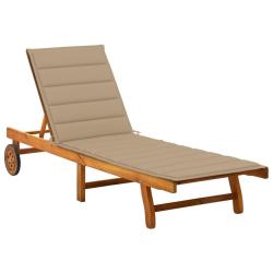 Transat chaise longue bain de soleil lit de jardin terrasse meuble d'ext&eacute;rieur 200 cm avec coussin