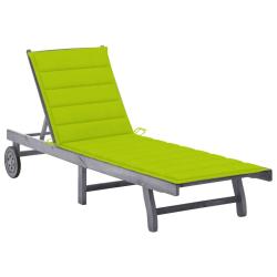 Transat chaise longue bain de soleil lit de jardin terrasse meuble d'ext&eacute;rieur 200 cm avec coussin