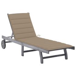 Transat chaise longue bain de soleil lit de jardin terrasse meuble d'ext&eacute;rieur 200 cm avec coussin