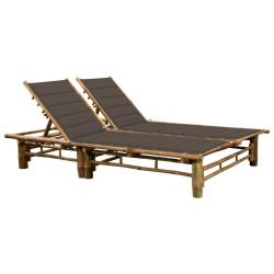 Transat chaise longue bain de soleil lit de jardin terrasse meuble d'ext&eacute;rieur pour 2 personnes ave