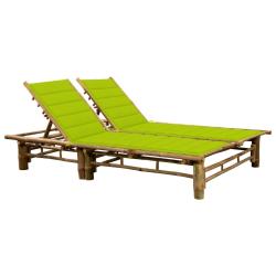 Transat chaise longue bain de soleil lit de jardin terrasse meuble d'ext&eacute;rieur pour 2 personnes ave