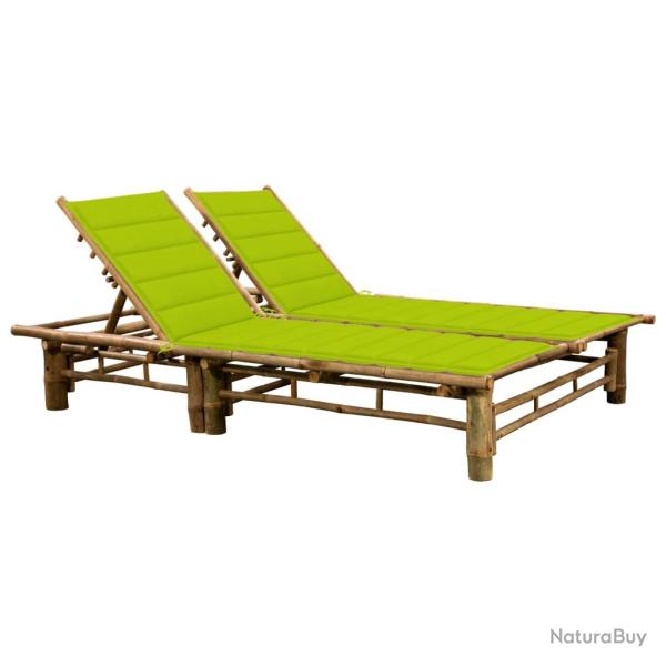 Transat chaise longue bain de soleil lit de jardin terrasse meuble d'ext�rieur pour 2 personnes ave