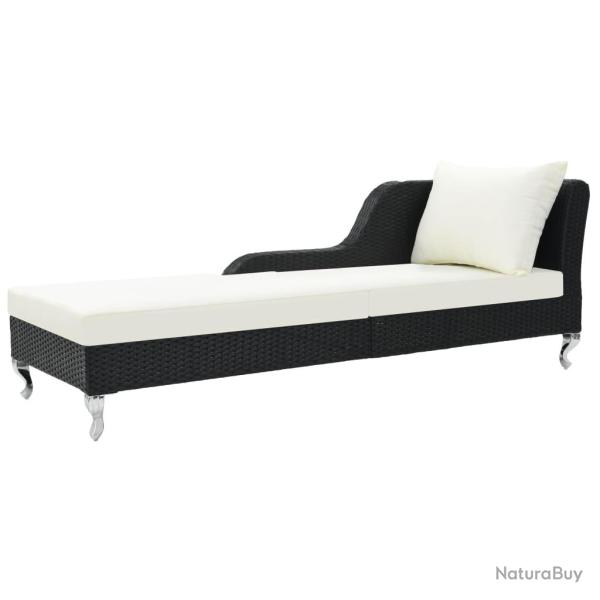Transat chaise longue bain de soleil lit de jardin terrasse meuble d'ext�rieur avec coussin r�sine