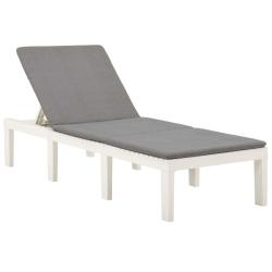 Transat chaise longue bain de soleil lit de jardin terrasse meuble d'ext&eacute;rieur avec coussin plastiq