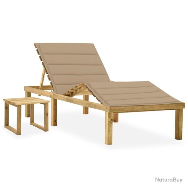 Transat chaise longue bain de soleil lit de jardin terrasse meuble d'ext�rieur 200 cm avec table et