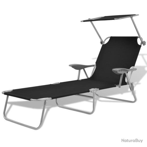 Transat chaise longue bain de soleil lit de jardin terrasse meuble d'ext�rieur 189 cm avec auvent a