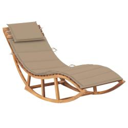Transat chaise longue bain de soleil lit de jardin terrasse meuble d'ext&eacute;rieur 180 cm &agrave; bascule ave