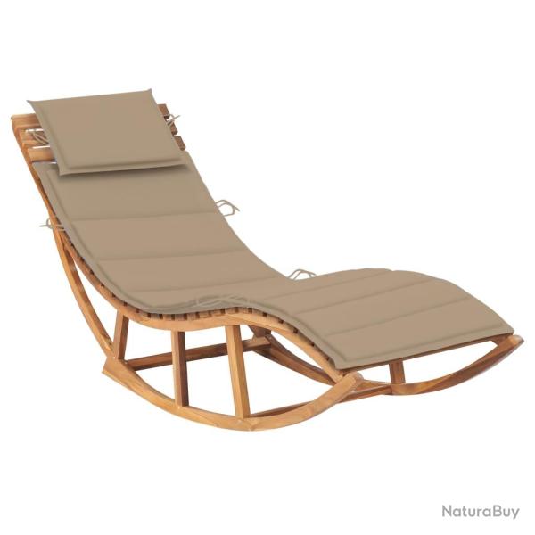 Transat chaise longue bain de soleil lit de jardin terrasse meuble d'ext�rieur 180 cm � bascule ave