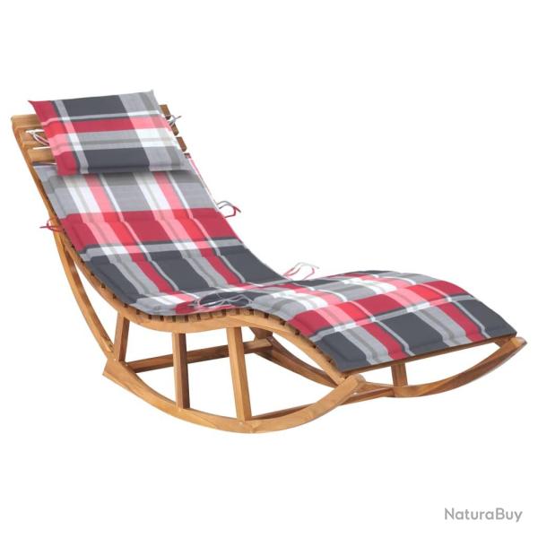 Transat chaise longue bain de soleil lit de jardin terrasse meuble d'ext�rieur � bascule avec couss