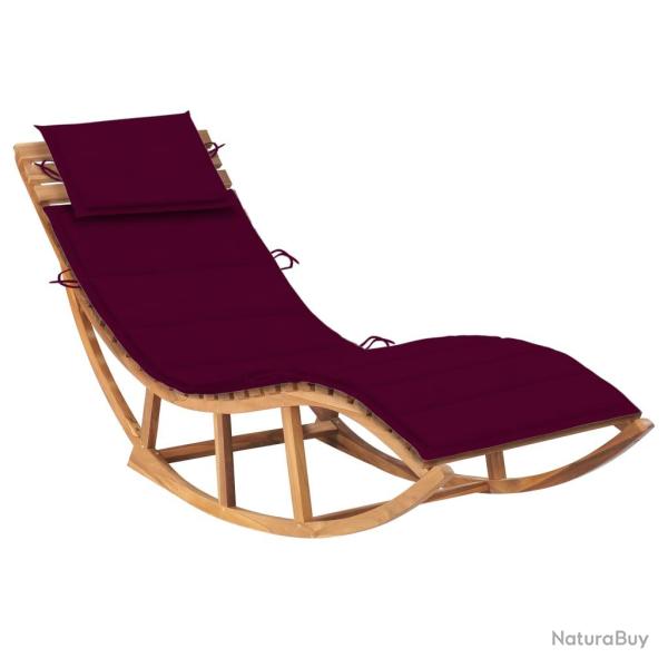 Transat chaise longue bain de soleil lit de jardin terrasse meuble d'ext�rieur � bascule 180 cm ave