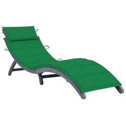 Transat chaise longue bain de soleil lit de jardin terrasse meuble d'ext&eacute;rieur 190 cm avec coussin