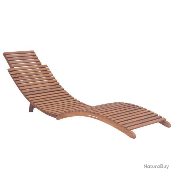 Transat chaise longue bain de soleil lit de jardin terrasse meuble d'ext�rieur pliable bois de teck
