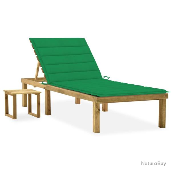 Transat chaise longue bain de soleil lit de jardin terrasse meuble d'ext�rieur avec table et coussi