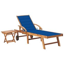 Transat chaise longue bain de soleil lit de jardin terrasse meuble d'ext&eacute;rieur 195 cm avec table et