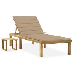 Transat chaise longue bain de soleil lit de jardin terrasse meuble d'ext&eacute;rieur 200 cm avec table et