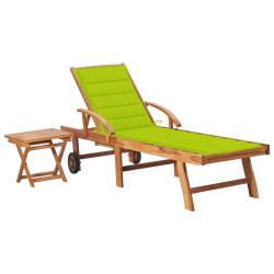 Transat chaise longue bain de soleil lit de jardin terrasse meuble d'ext&eacute;rieur avec table et coussi